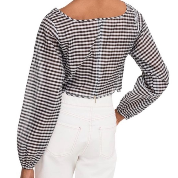 NWOT! Kate Spade Embroidered Gingham Cotton & Silk Blouse. Size 4. BRAND NEW - Picture 7 of 7